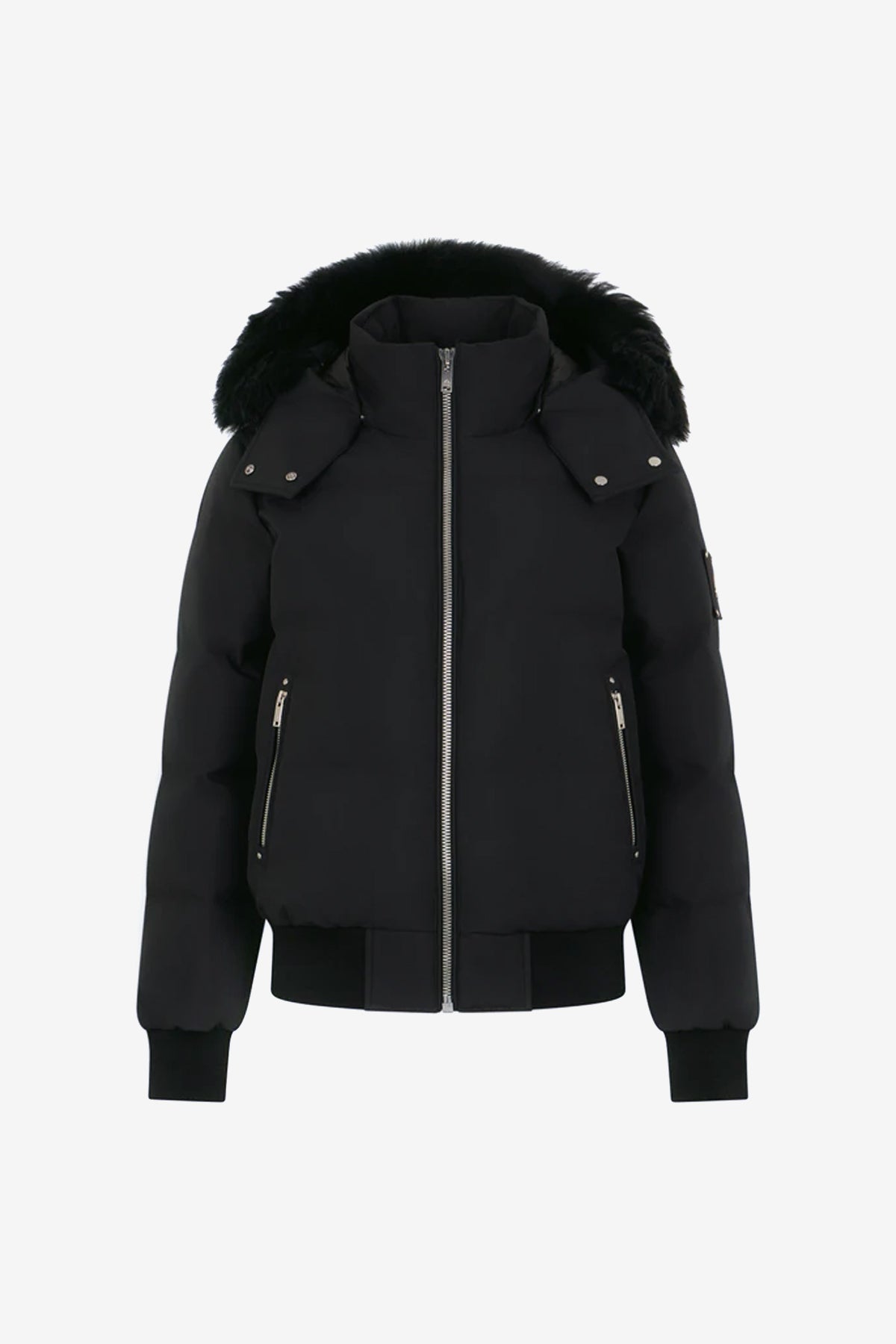 Moose Knuckles womens CLOUD SHEARLING TRIM BOMBER JACKET